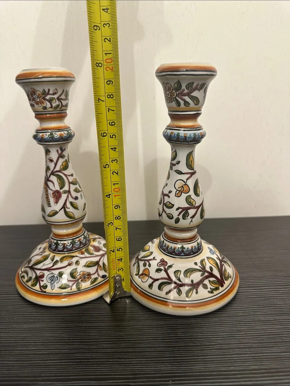 Hand-Painted Ceramica Conimbriga -  Candlesticks Made in Portugal